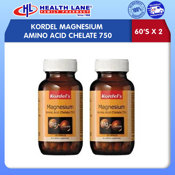 KORDEL MAGNESIUM AMINO ACID CHELATE 750 (60'Sx2) Health Lane eStore